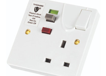 Timeguard Wi Rcd02wpvn Valiance+ Rcd Protected Single Gang White Switched Socket  Passive