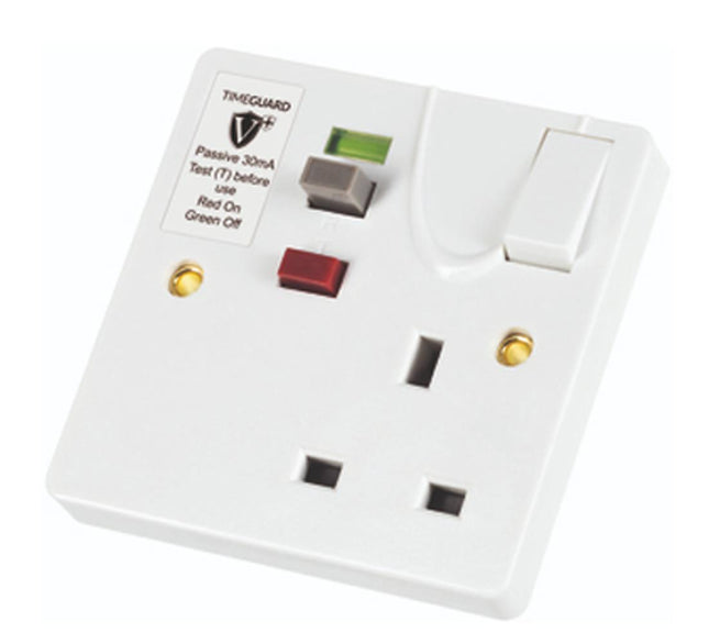 Timeguard Wi Rcd02wpvn Valiance+ Rcd Protected Single Gang White Switched Socket  Passive