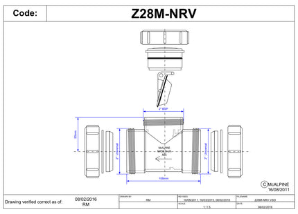 McAlpine Multifit Non Return Valve 2''     Z28M-NRV