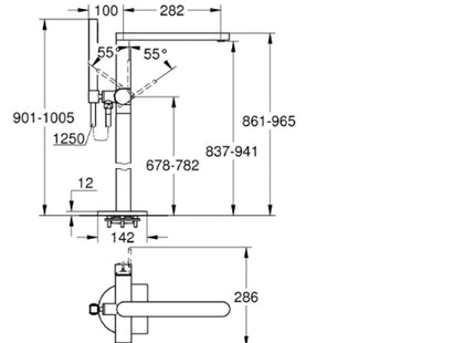 Grohe Groheplus Freestanding Bath-Shower Mixer - Supersteel - 23846DC3