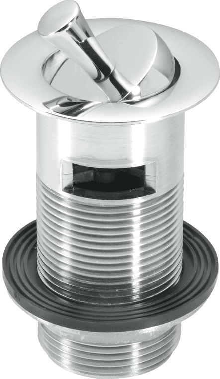 McAlpine BW60SPH-CB 1¼" Chrome Plated Brass Basin Waste - Backnut Model: 60mm Flange x 3½" Tail with Swivel Handle Plug