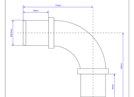 McAlpine T4A 1½" Pushfit 90° Overflow Bend