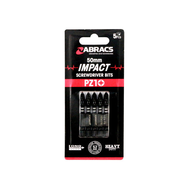 Abracs Impact Screw Driver Bit Pz2 (5Pc) - 50mm (Box of 5)