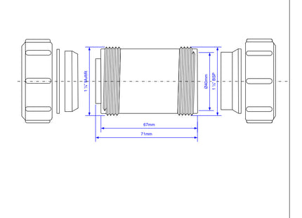 McAlpine ST28L-ISO 1¼" x 40mm Multifit Straight Connector - Multifit x European Pipe Size