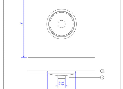 McAlpine Slate with Aluminium Base Measurement 18'' × 18'' for Pipe Size 2'' RS7