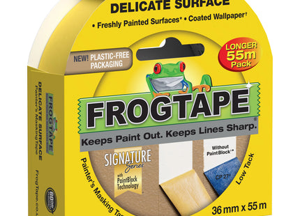 Shurtape FrogTape Delicate Surface Painter's Masking Tape Yellow 36mm x 55m (Pack of 2)