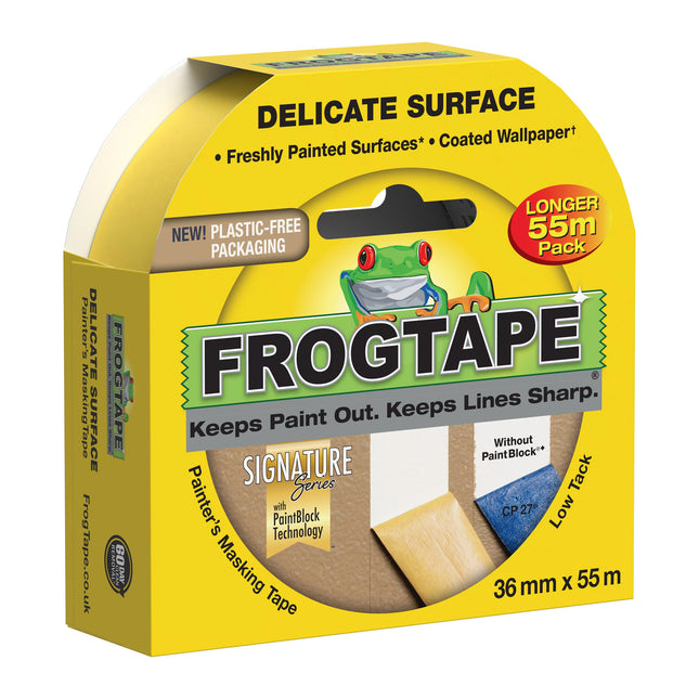 Shurtape FrogTape Delicate Surface Painter's Masking Tape Yellow 36mm x 55m (Pack of 2)