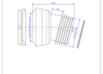 McAlpine MAC-7A 97-107mm Inlet x 4"/110mm Outlet 14° Angle MACFIT WC Connector