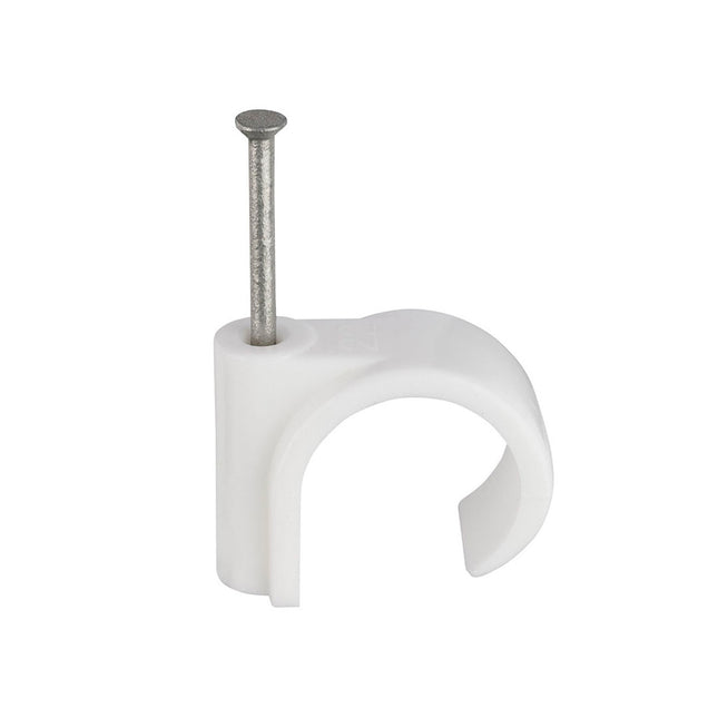 Unifix White Masonry Nail Pipe Clips - 22.0mm (Box of 100)