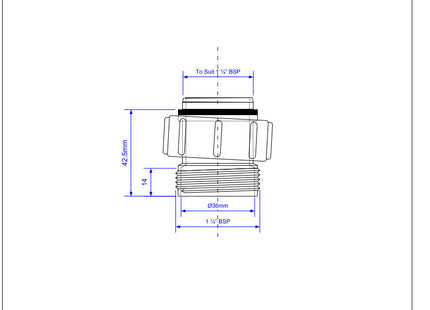 McAlpine S12A-1 1¼" BSP x 1" length BSP Female x BSP Male Coupling