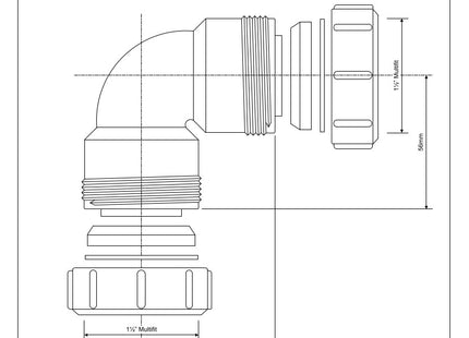 McAlpine MT4 1½" 90° Multifit Bend