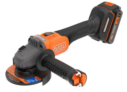 Black + Decker BCG6L8D13 Powerconnect Brushless Angle Grinder 18V, 2.0Ah Li-Ion - Ideal for DIY