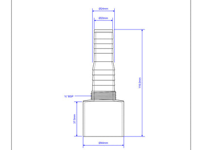 McAlpine WMF3 Straight Nozzle for connection to  Multifit