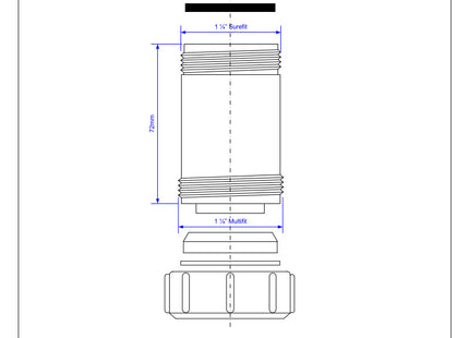 McAlpine S28L 1¼" Surefit x Multifit Straight Connector