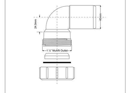 McAlpine MS4L 1¼" 90° Multifit Bend x Plain End