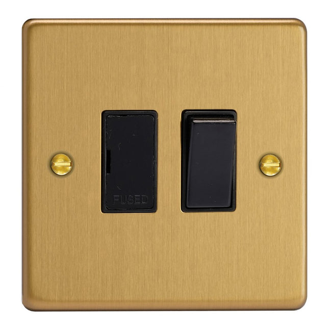 Varilight 13A Switched Fused Spur Brushed Brass