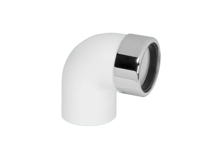 McAlpine ABS42/43A-CB 90° Chrome Plated Brass Compression Bend x ABS Solvent Weld,