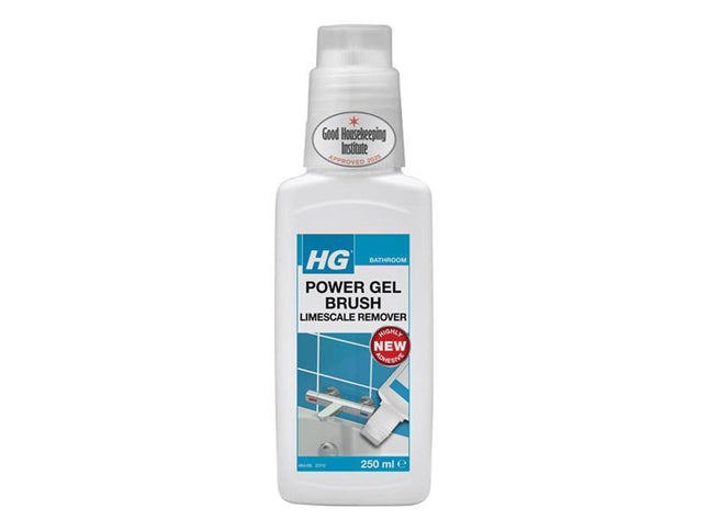 HG Power Gel Brush Limescale Remover 250ml - 484025106 - Ideal for Bathroom Use