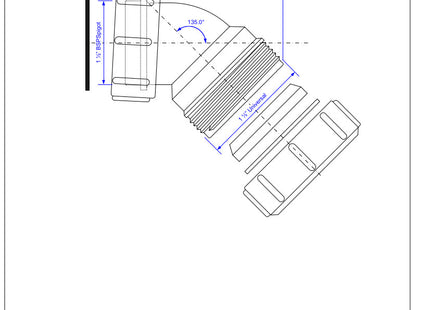 McAlpine Universal Bend 135deg x BSP Loose Coupling Nut 1.5''   ST90-OUT