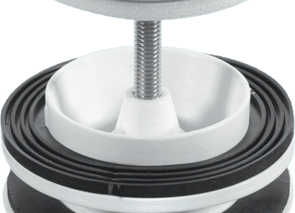 McAlpine BSW11P 1¼" x 60mm Stainless Steel Flange Centre Pin Basin Waste: Backnut and Washer for basin bracket if required and Black PVC Plug