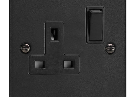 Varilight 1-Gang 13A Double Pole Switched Socket  Matt Black