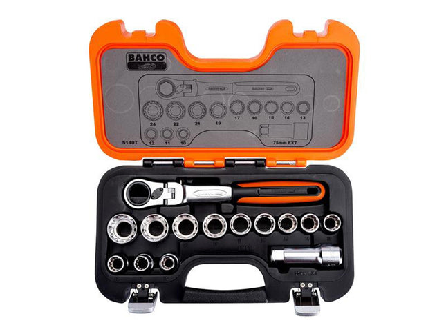 Bahco S140t Pass-Through Socket Set, 14 Piece