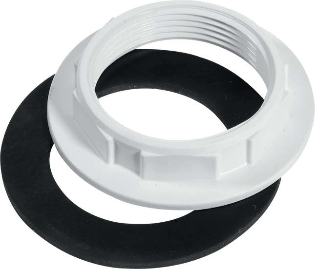 McAlpine BN3 1.5" BSP White Plastic Backnut with Rubber Washer 1.75" 