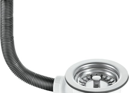 McAlpine BWSTOFSS 1½" Basket Strainer Waste and Overflow: 113mm Stainless Steel Flange: Stemball Plug: Chrome Plated Overflow Grid: Centre Pin Model