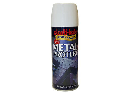 Plastikote Metal Protekt Spray Gloss White 400Ml