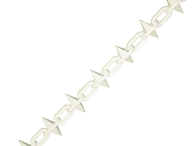 Faithfull Plastic Chain 6Mm X 12.5M White Spiked