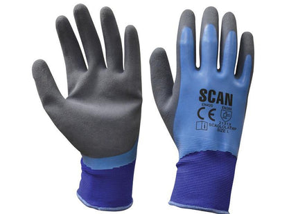 Scan Waterproof Latex Gloves - Large (Size 9)