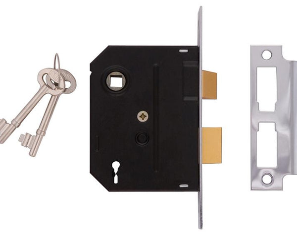 Union 2295 2 Lever Mortice Sashlock Chrome Finish 76Mm 3In Visi