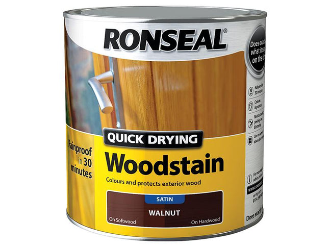 Ronseal Quick Drying Woodstain Satin Walnut 750Ml