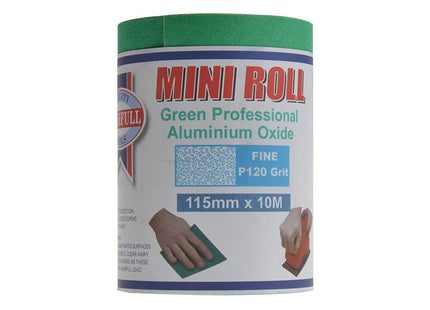 Faithfull Aluminium Oxide Sanding Paper Roll Green 115Mm X 10M 120G
