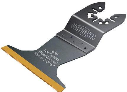 Faithfull Multi-Functional Tool Bi-Metal Flush Cut Tin Coated Blade 65Mm