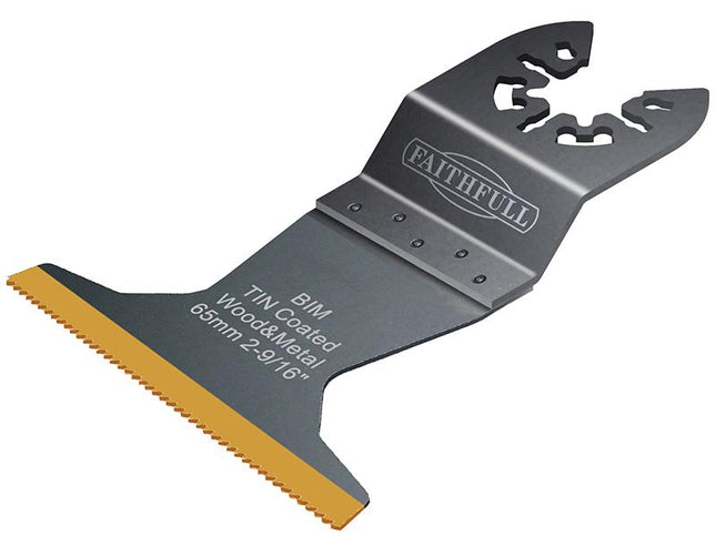 Faithfull Multi-Functional Tool Bi-Metal Flush Cut Tin Coated Blade 65Mm