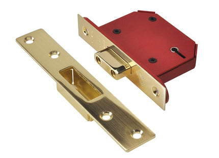 Union Strongbolt 2105S Polished Brass 5 Lever Mortice Deadlock Visi 81Mm 3In