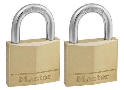 Master Lock Solid Brass 40Mm Padlock 4-Pin - Keyed Alike X 2