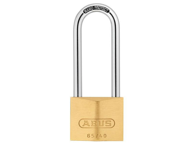 ABUS Mechanical 65/40Mm Brass Padlock 63Mm Long Shackle