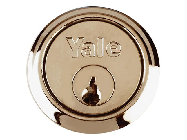 Yale Locks P1109 Replacement Rim Cylinder & 6 Keys Polished Brass Finish Visi