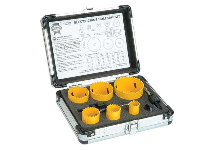 Faithfull Universal Varipitch Holesaw Electrician'S Kit 9 Piece 16-51Mm