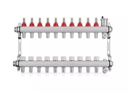 John Guest Speedfit Lowfit 9 Port Manifold Stainless Steel (12mm Connections)