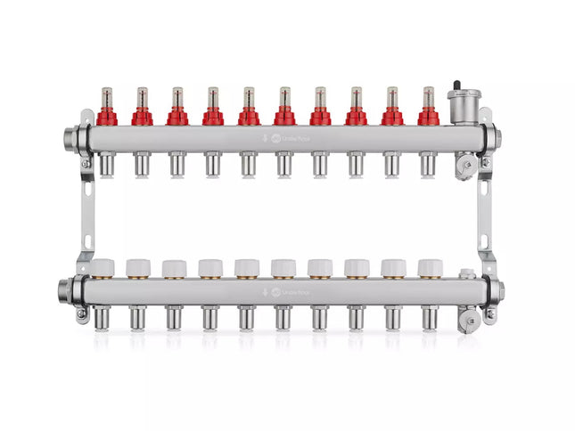 John Guest Speedfit Lowfit 9 Port Mainfold Stainless Steel (12mm Connections)