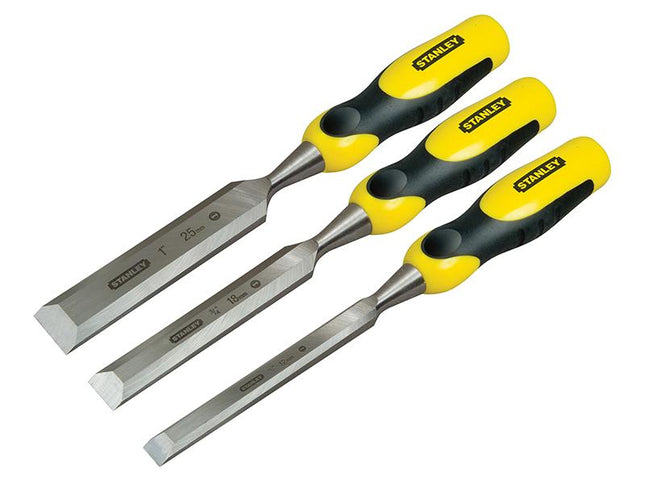 Stanley Tools Dynagrip Bevel Edge Chisel With Strike Cap Set Of 3