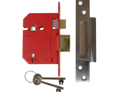 Union Strongbolt 2200S Bs 5 Lever Mortice Sashlock Satin Chrome 81Mm Visi