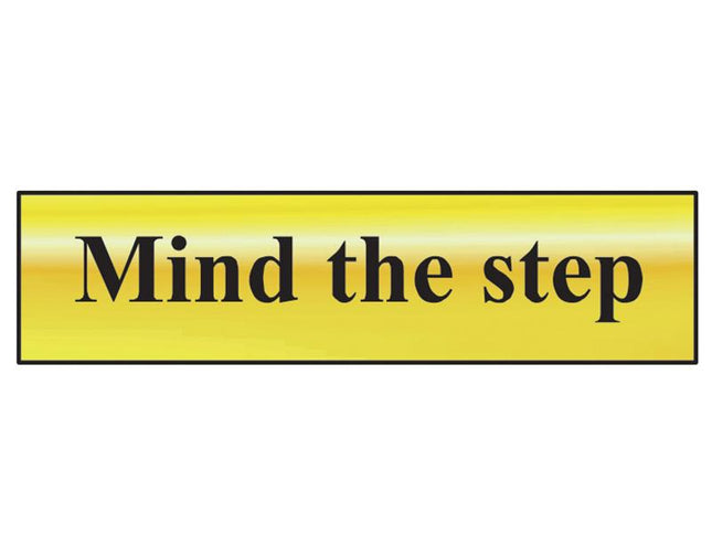 Scan Mind The Step - Polished Brass Effect 200 X 50Mm