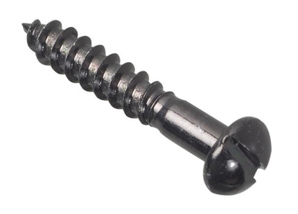 Forgefix Wood Screw Slotted Round Head St Black Japanned 1In X 8 Forge Pack 20