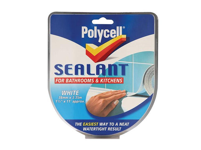 Polycell Sealant Strip Kitchen / Bathroom White 41Mm