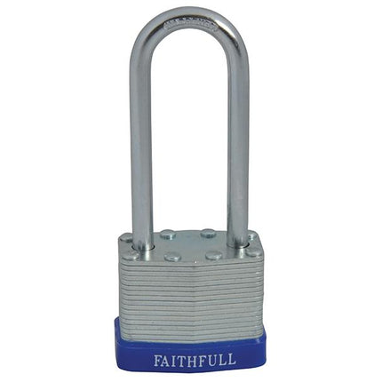 Faithfull Laminated Steel Padlock 40Mm Long Shackle 3 Keys