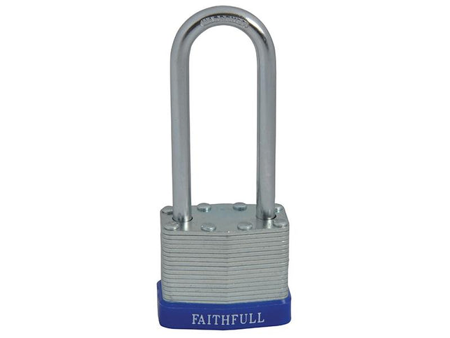 Faithfull Laminated Steel Padlock 40Mm Long Shackle 3 Keys